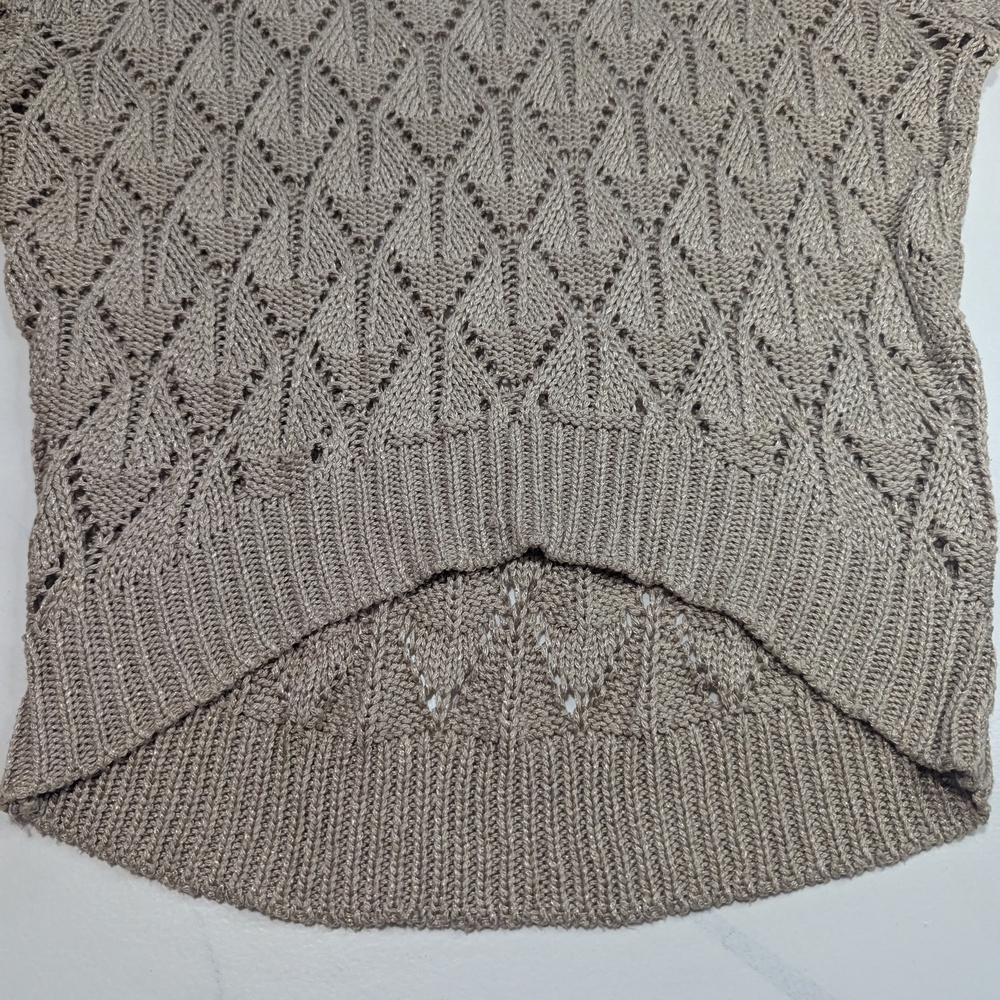 Kenar Pullover High-Low, 3/4 Sleeve Sweater Women's Acrylic Blend Beige, Large - Picture 8 of 9